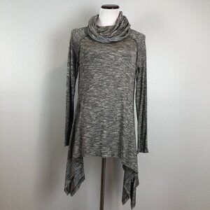 Kensie Performance Heather Gray Pullover Lightweight Cowl Sweatshirt M NWT